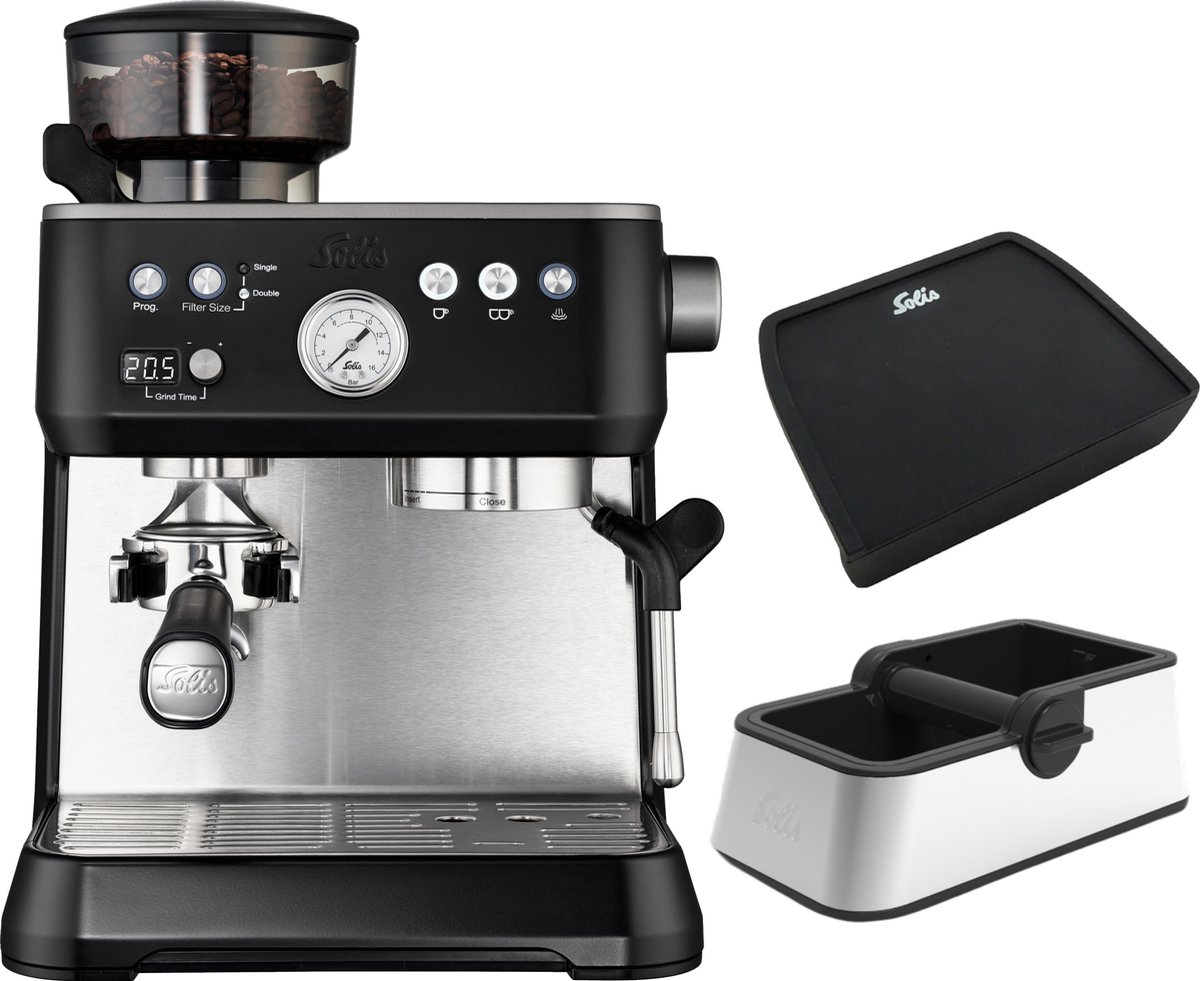 Solis Grind & Infuse Perfetta 1019 - Manuaalinen espressokeitin kahvimyllyllä