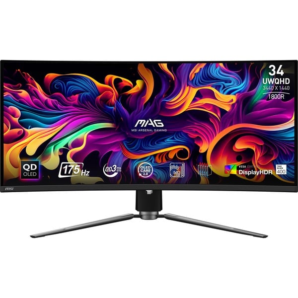 MSI MAG 341CQP QD-OLED 34" Kaareva UltraWide pelimonitori