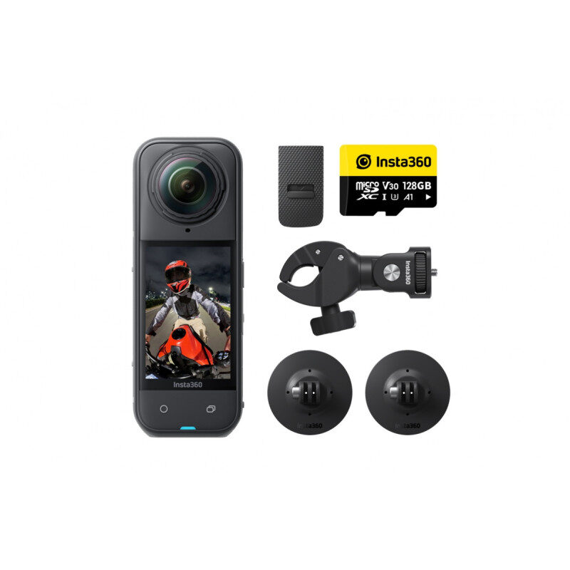 Insta360 X5 360-asteen action-kamera Moottoripyöräpaketti