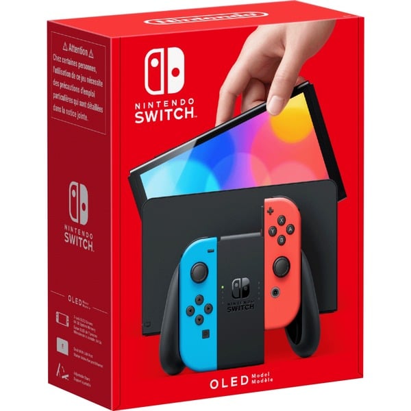 Nintendo Switch (OLED Model) — Neon Red/Neon Blue