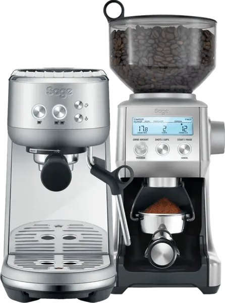 Sage the Bambino Stainless Steel -espressokeitin + kahvimylly