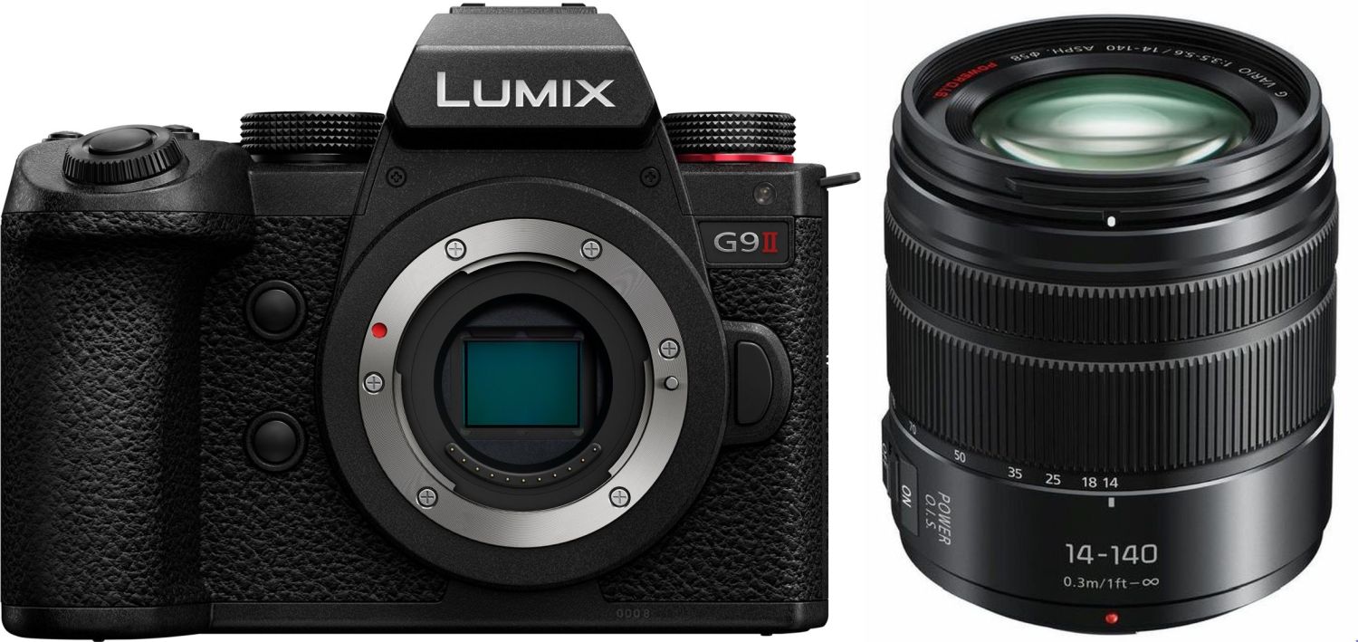 Panasonic Lumix G9 II peilitön järjestelmäkamera ja Lumix G Vario 14-140mm f3.5-5.6 II OIS -objektiivi