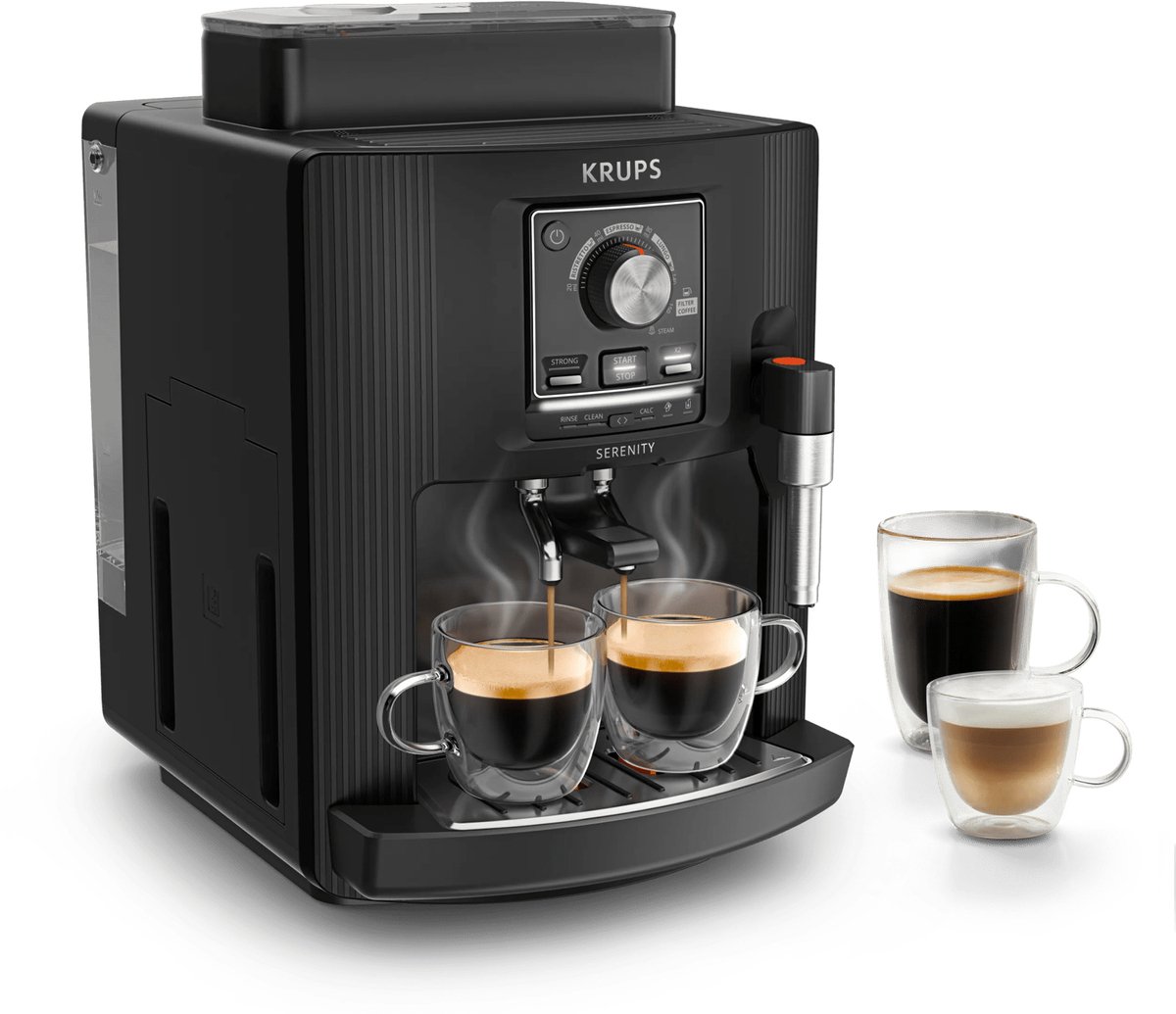Krups Serenity EA4008 täysautomaattinen espressokone, musta