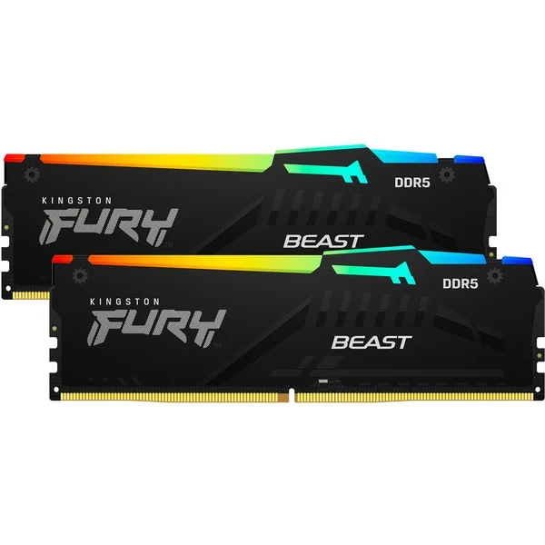 Kingston FURY Beast RGB 64 GB DDR5-6000 (2x 32 GB) -keskusmuisti (CL36 · musta)