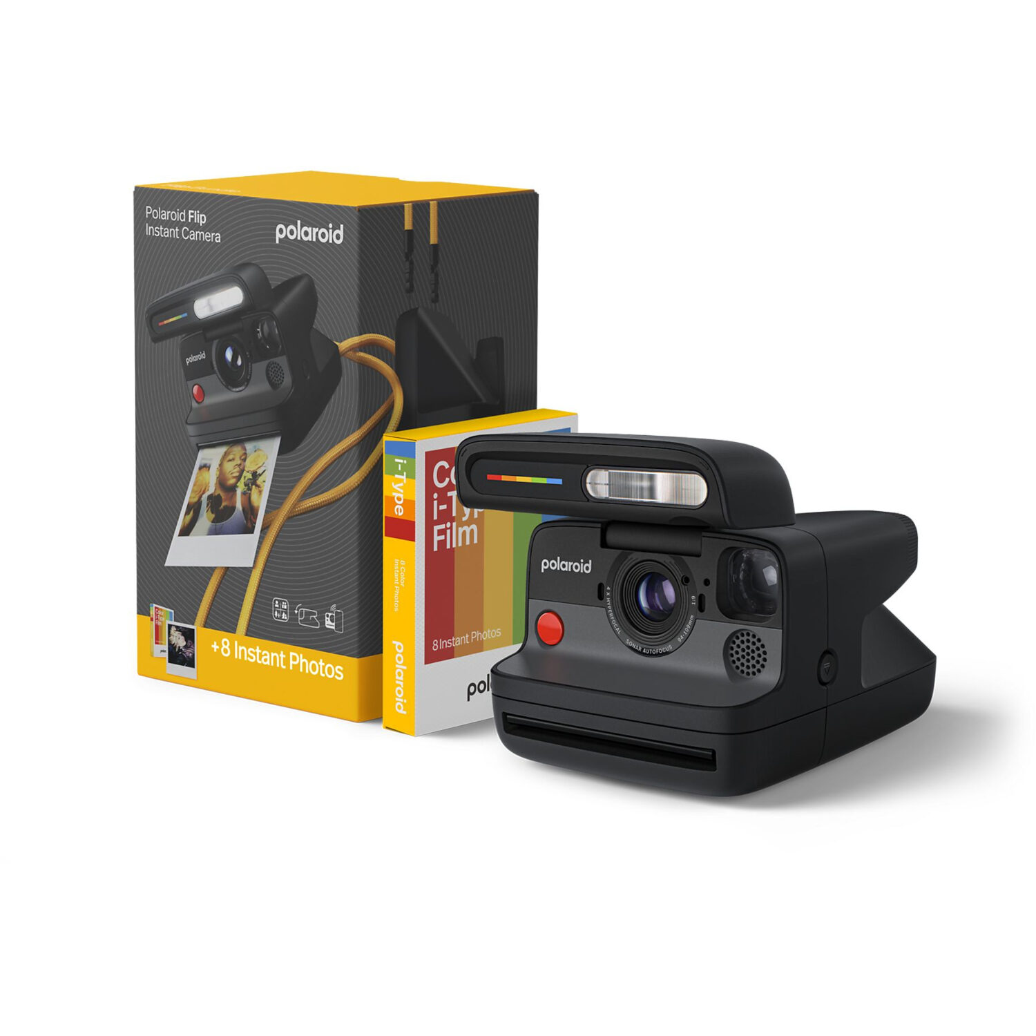 Polaroid Flip + Color Film Bundle (8 kuvaa) Musta